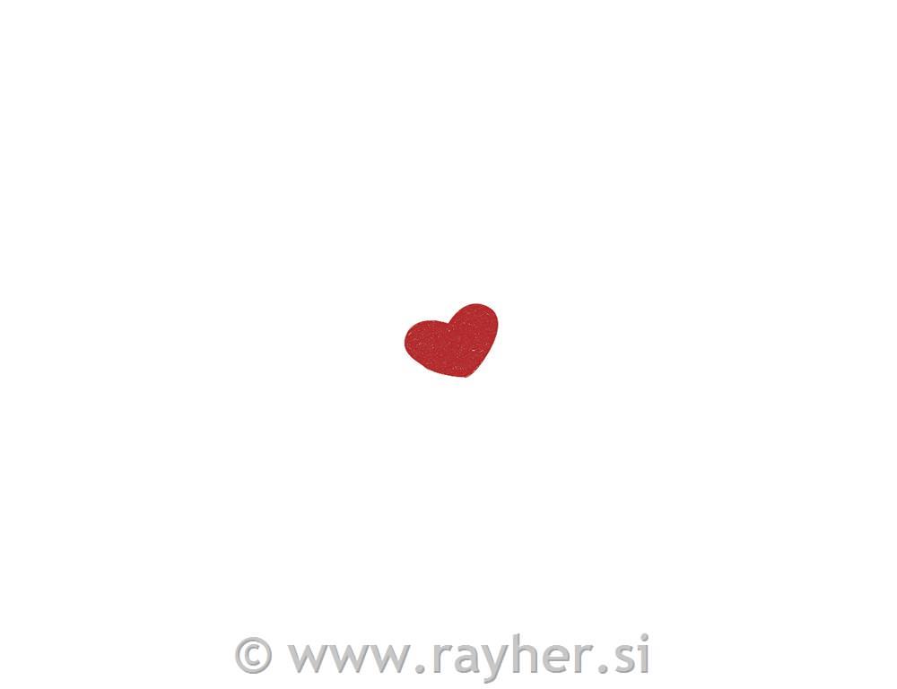 Leseni okraski: srca, 1,5+2+2,5 cm, 24 kom..