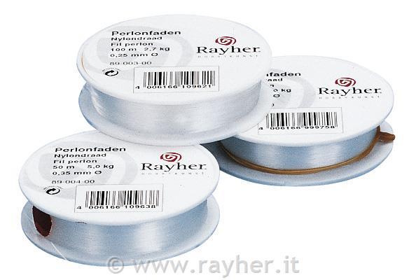 Nylon thread, white, in a box, roll 50 m