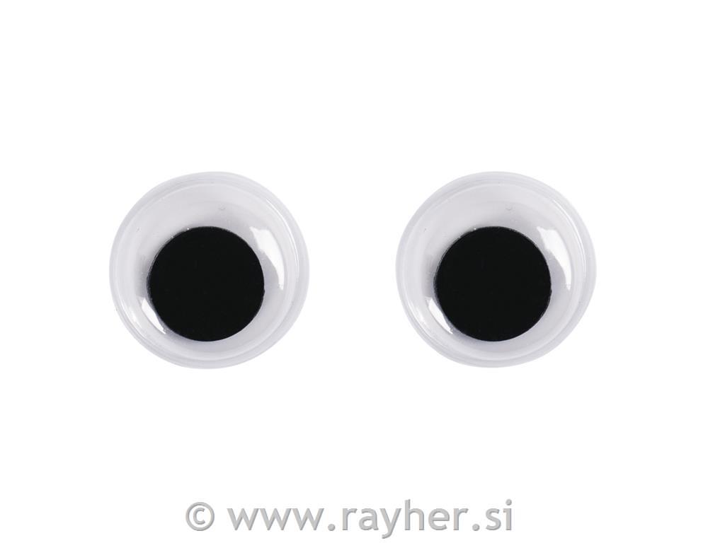 Plastic wiggling eyes, 12 mm o, tab-bag