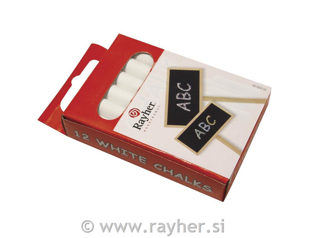 Kreda za tablo, bela, 80x9,5 mm, 12 kom.