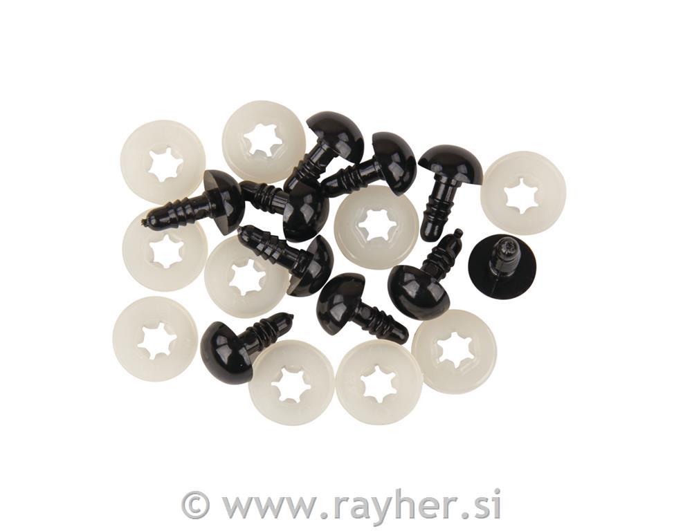 Plastična očesa varn. črna 12 mm 10 kos