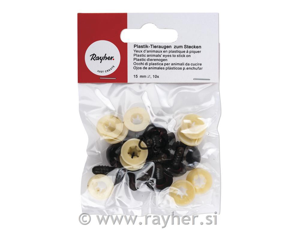 Plastic animals' eyes to stick on, dark