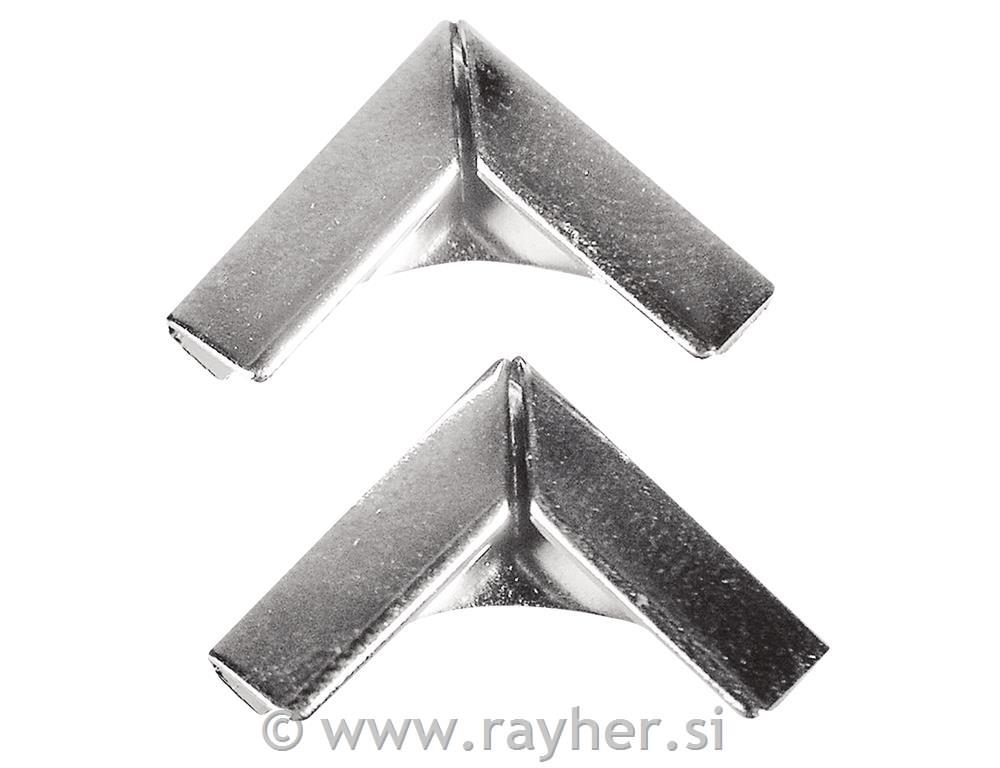 Metal edges for book covers, silver, 14x