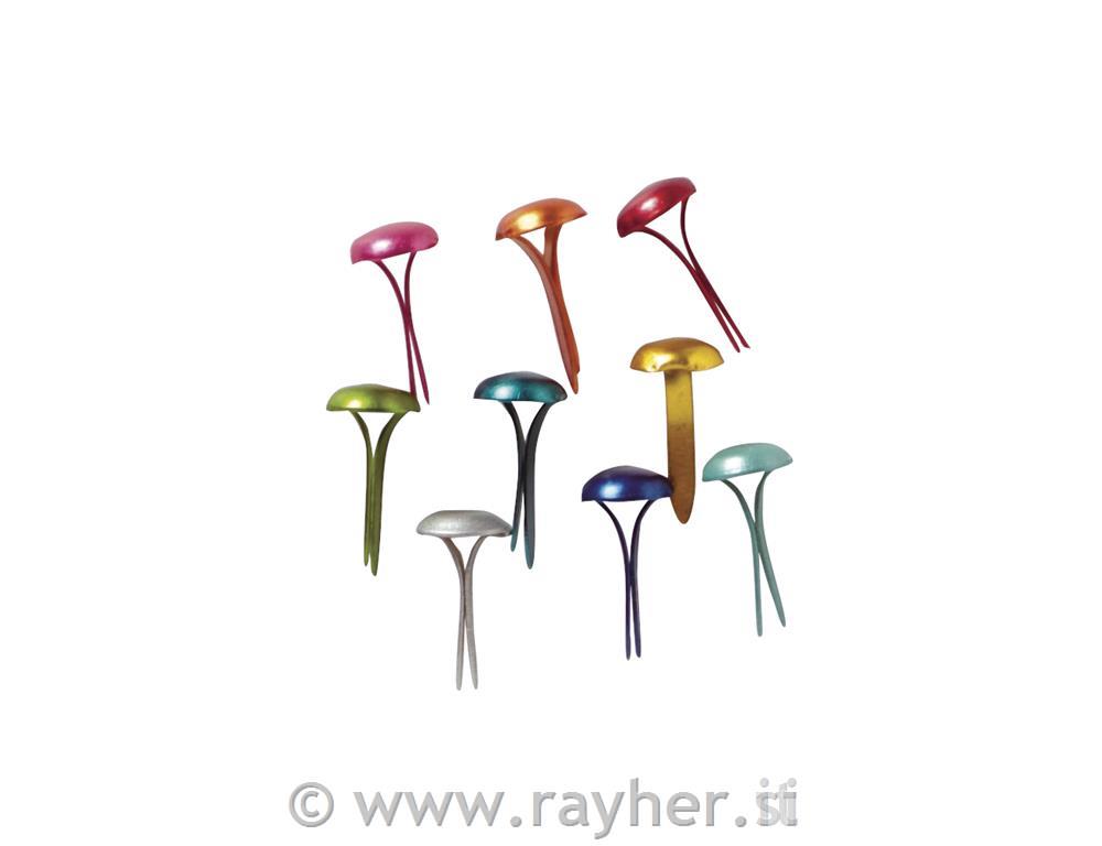 Round head clamps, mixed, 4 mm o, 9 mm,