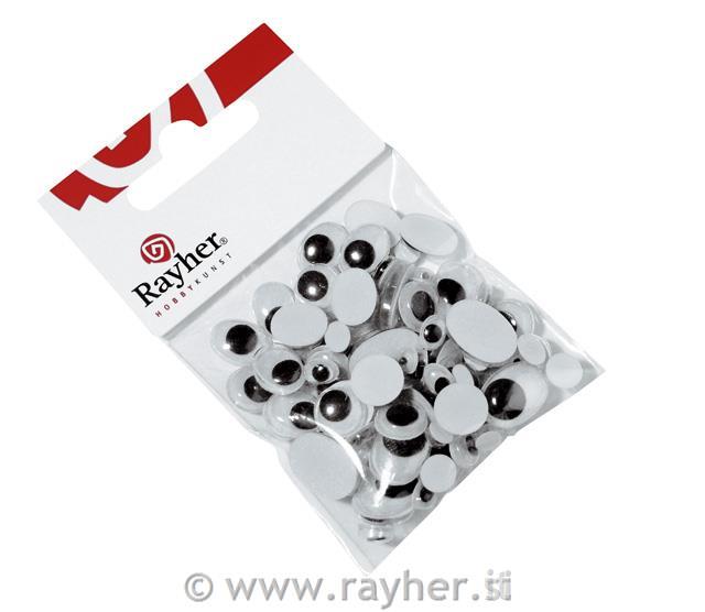 Wiggling eyes, assorted, tap-bag. 100 pc