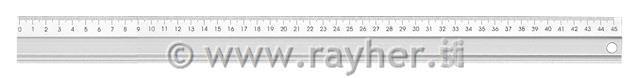 Aluminium ruler, length 45 cm