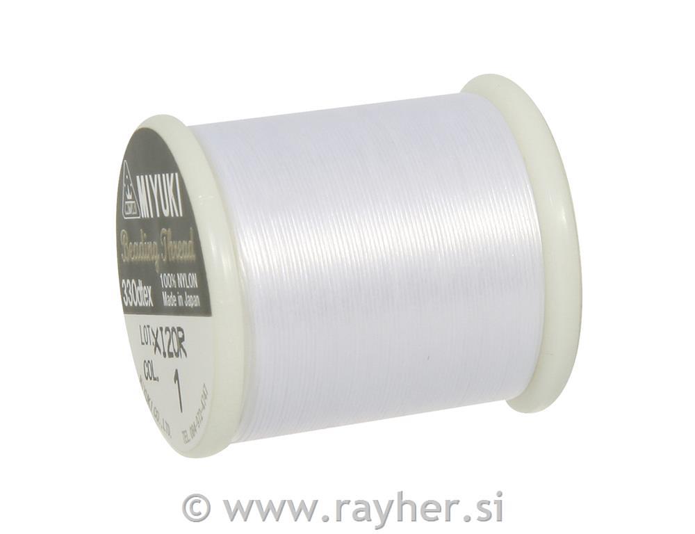 Sukanec za perle Delica-Rocailles, snežno bel, 0,27 mm, 50 m