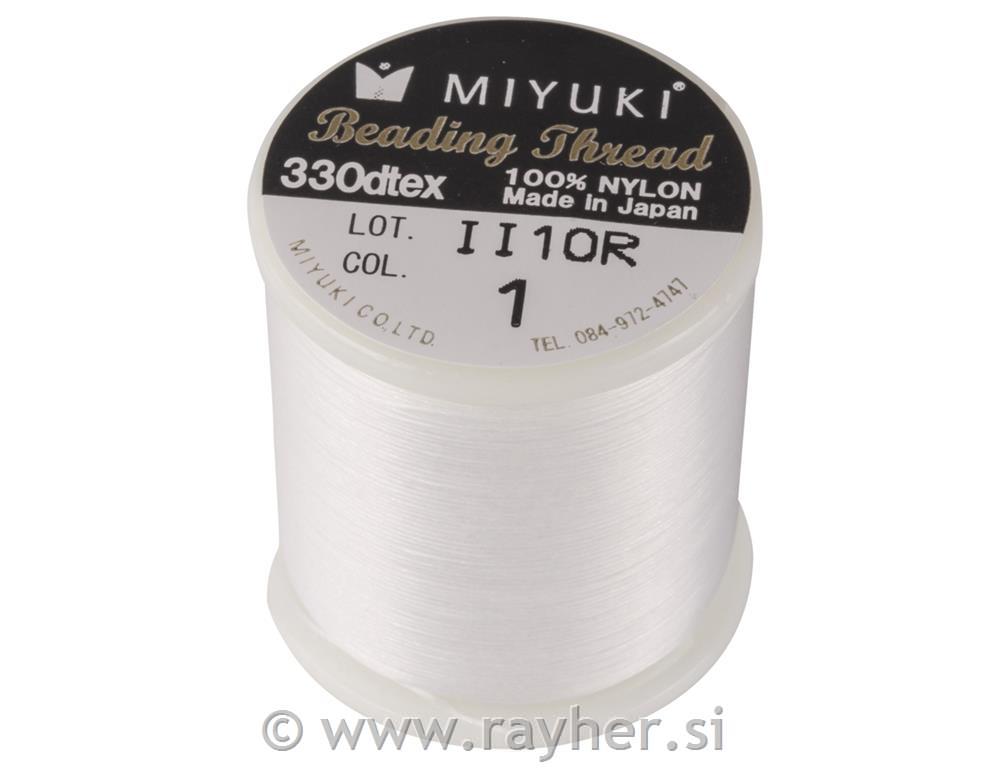 Sukanec za perle Delica-Rocailles, snežno bel, 0,27 mm, 50 m