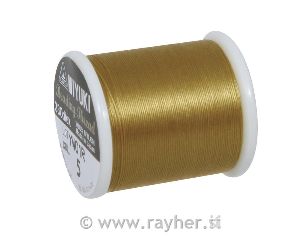 Sukanec za perle Delica-Rocailles, zlat, 0,27 mm, 50 m, 1 ko