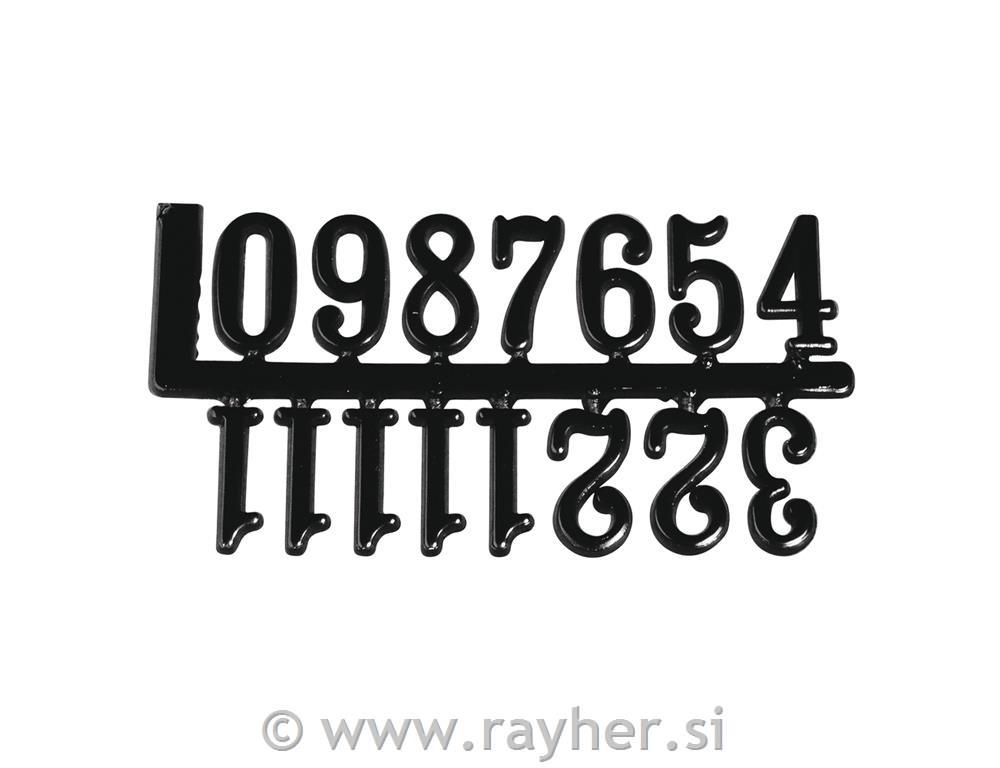 Numerics for clocks, black, 20 mm, adhes