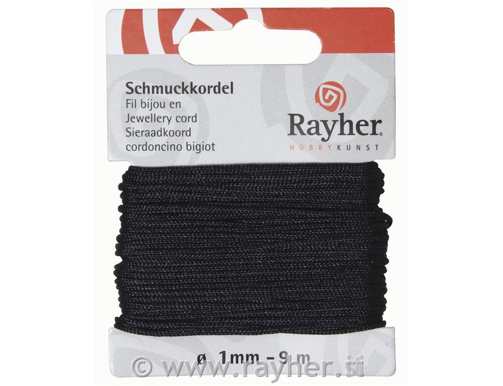 Vrvica za nakit, temno modra, o 1 mm, 20 m