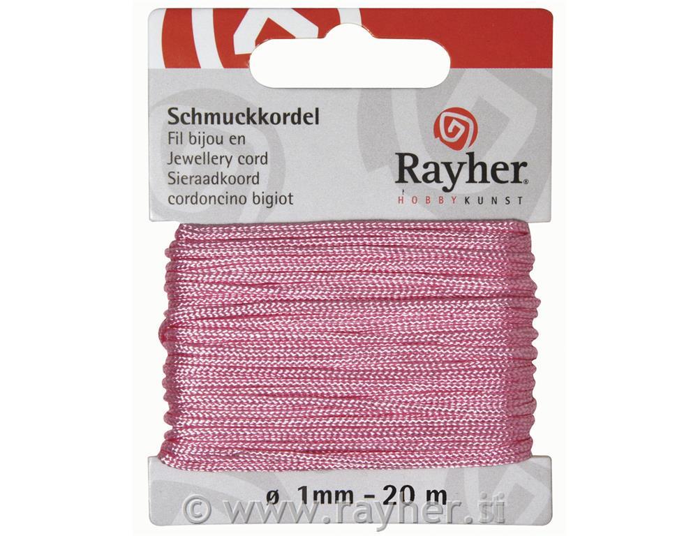 Jewellery cord, pale-pink, o 1 mm, tab-c
