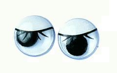 Očesa plastična s trepalnicami, črna, 10 mm, 10 kom.