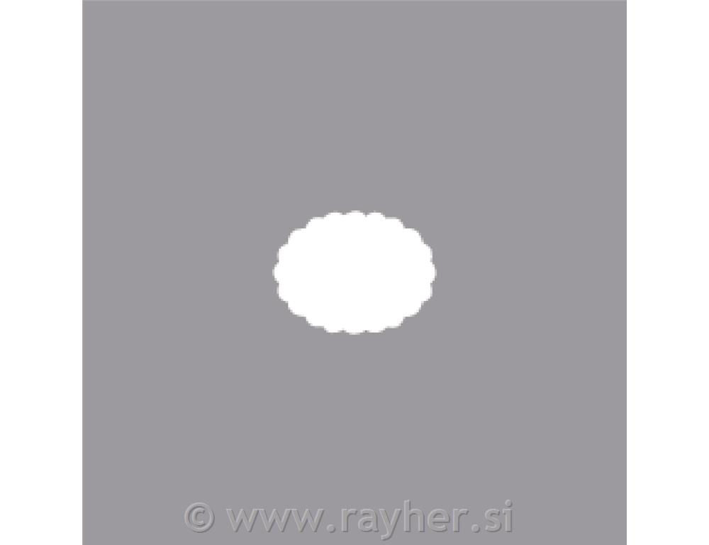 Luknjač: oval z dekorativnim robom, širina: 2,54 cm, (1")