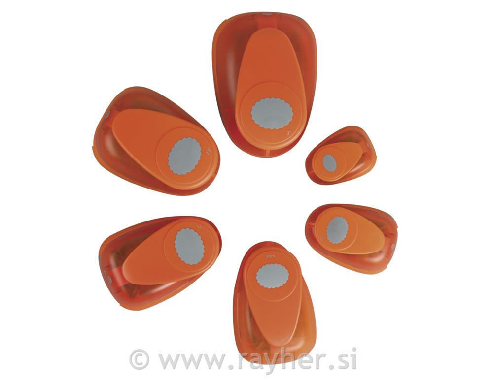 Luknjač: oval z dekorativnim robom, širina: 2,54 cm, (1")