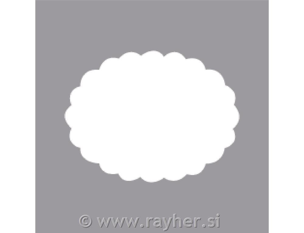 Luknjač: oval z dekorativnim robom, širina: 6,35 cm, (2 1/2"