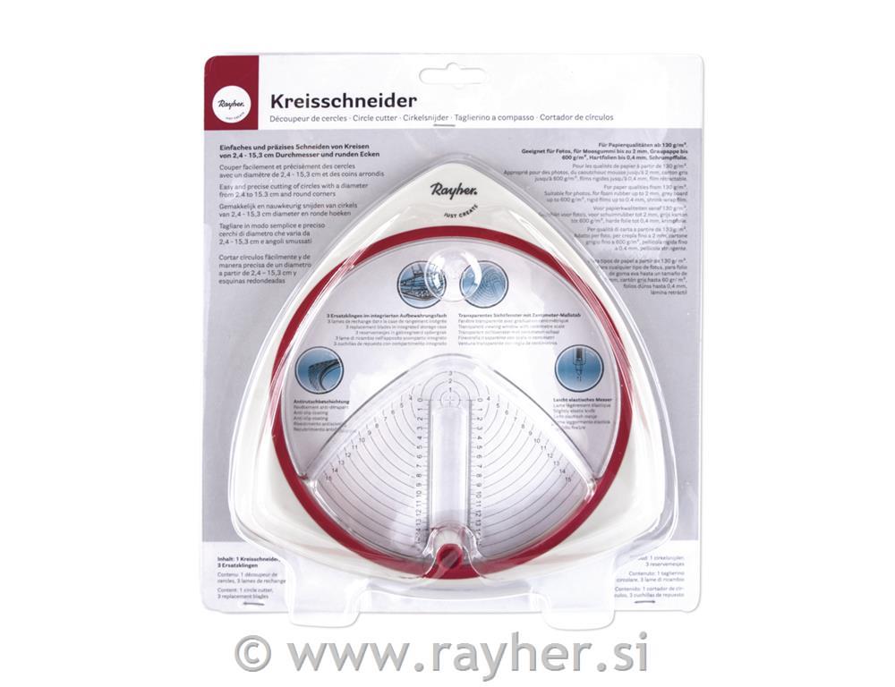 Circle cutter o2.4cm-o15.3cm, w. 3 repla