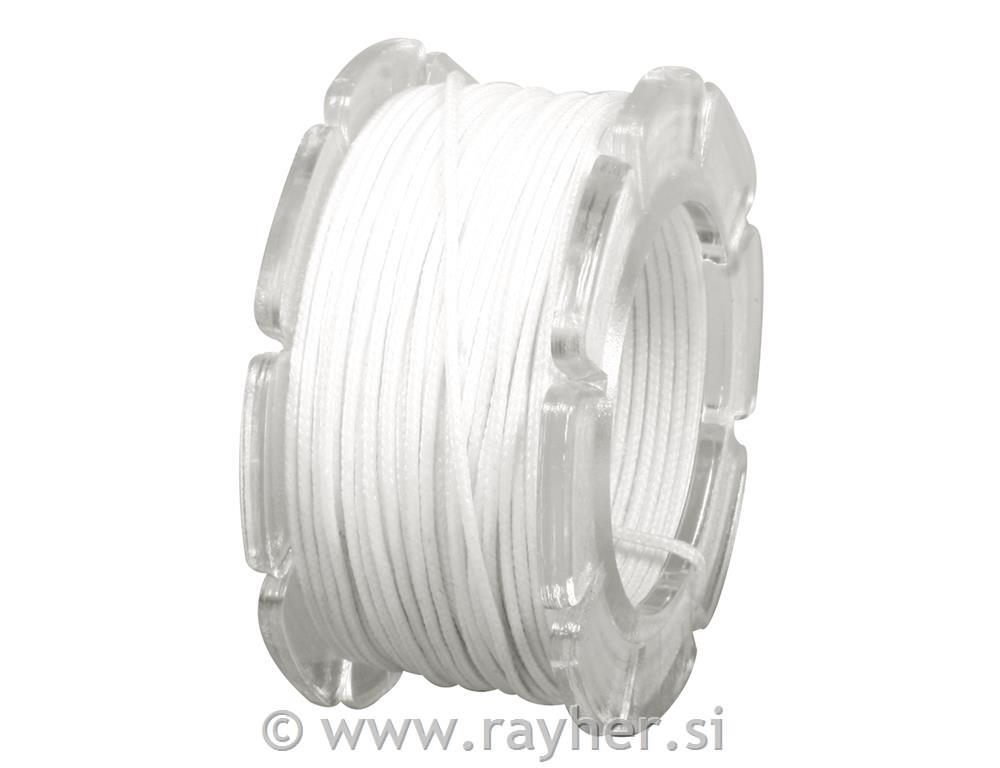 Povoščena vrvica nylon 0,6mmo, bela, 10m