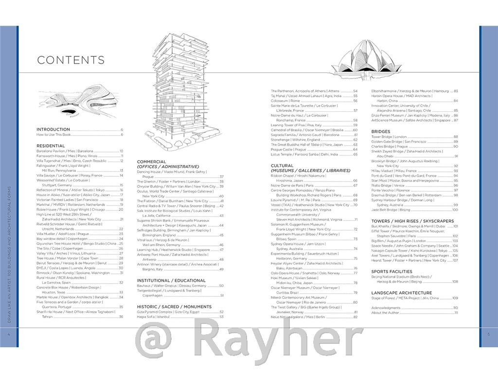 Book Draw Like an Artist: 100 Buildings& Architectural Forms