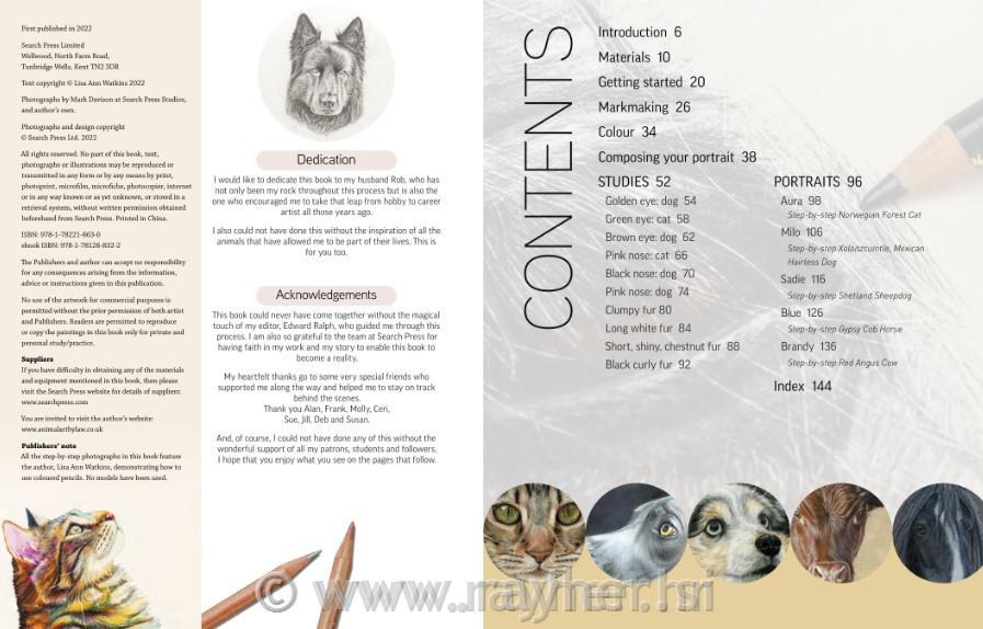 Book Drawing Animal Portraits inColoured Pencils