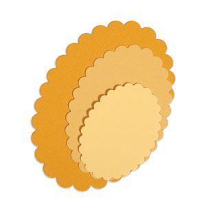 Sizzix Framelits šablone, Oval z deko robom, set 4