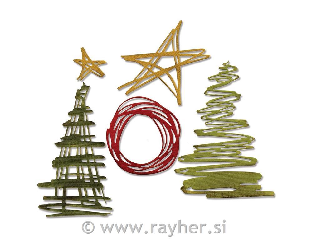 Sizzix Thinlits Tim Holtz,Festive Scribb