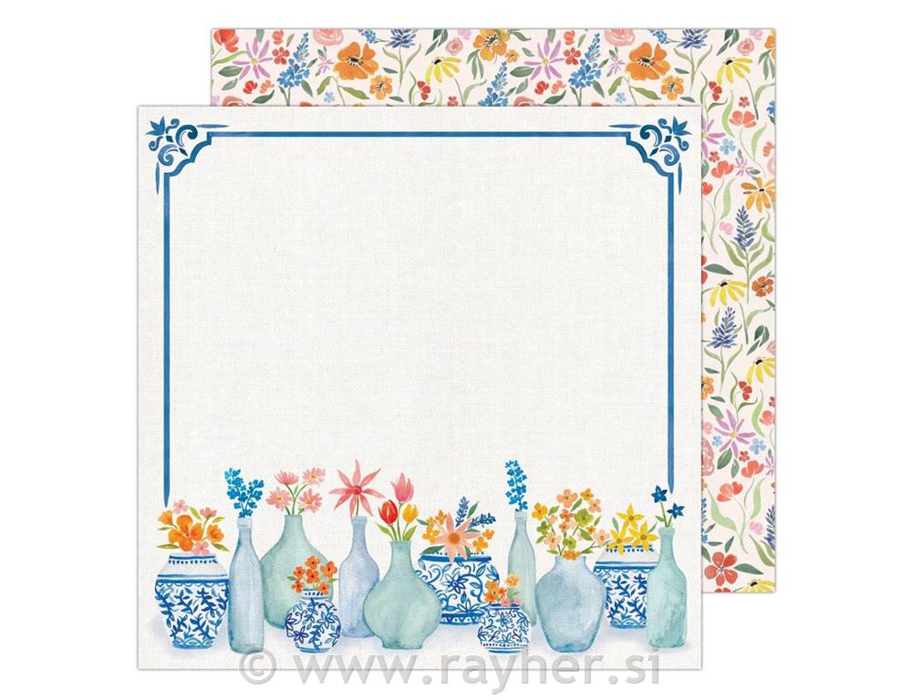 Scrapbooking papir Floral Vases; 30,5x30,5 cm