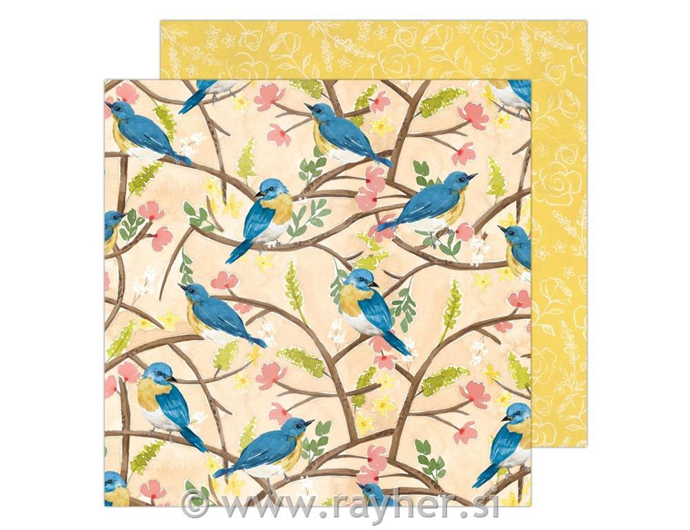 Scrapbooking papir Bird Branch; 30,5x30,5 cm
