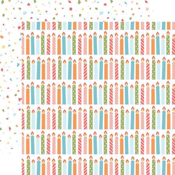 Scrapbooking papir Birthday Candles; 30,5x30,5 cm