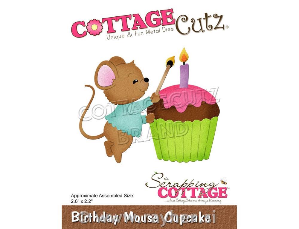 CottageCutz Dies Birthday Mouse Cupcake