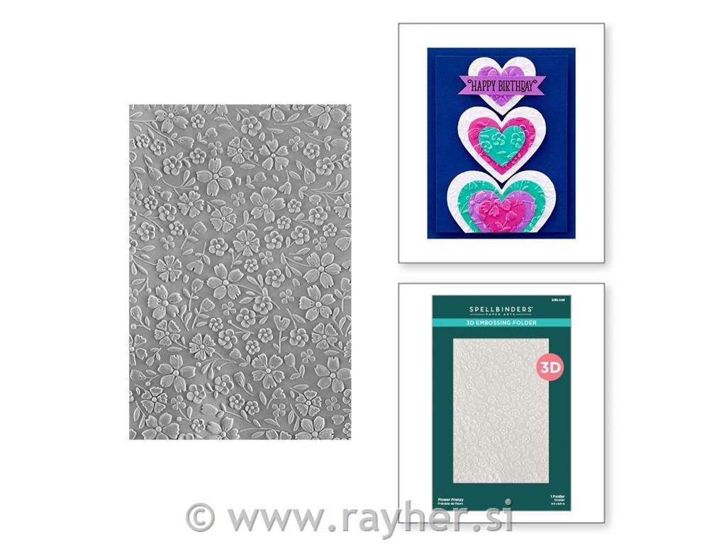 Teksturna plošča 3D Spellbinders, Flower Frenzy