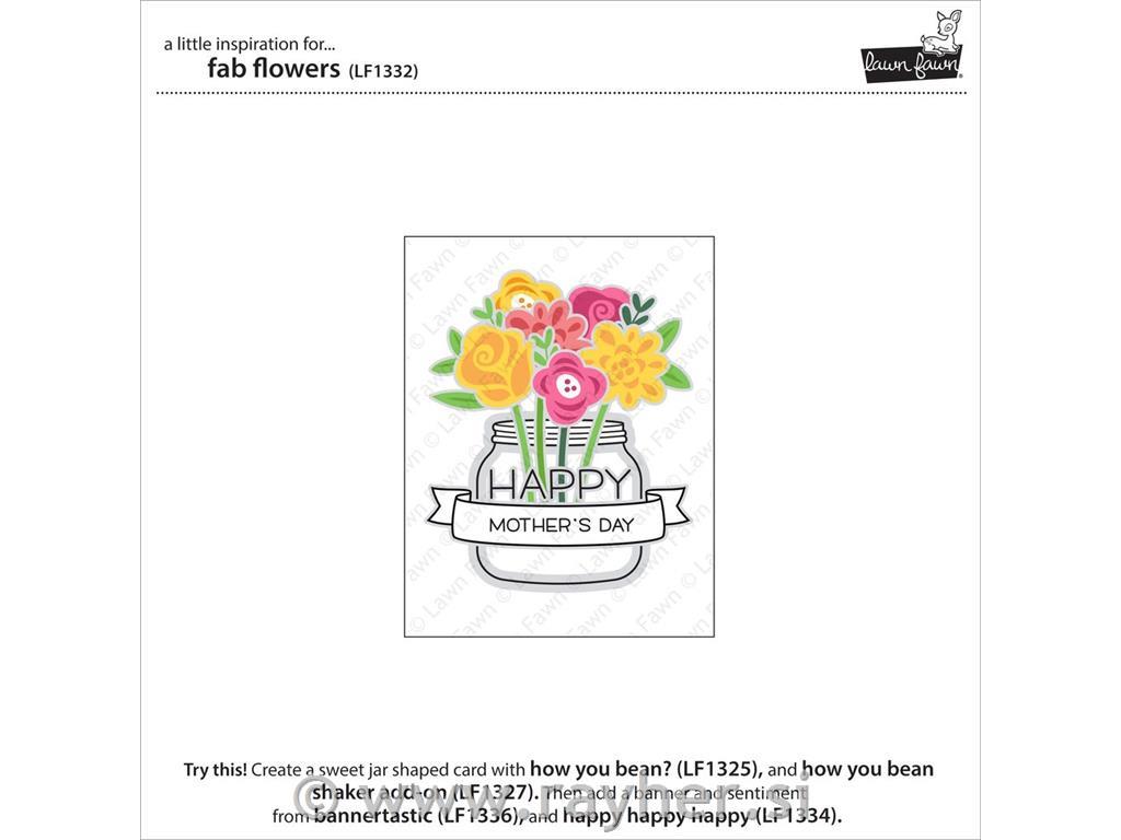 Štampiljke Lawn Fawn, Fab Flowers