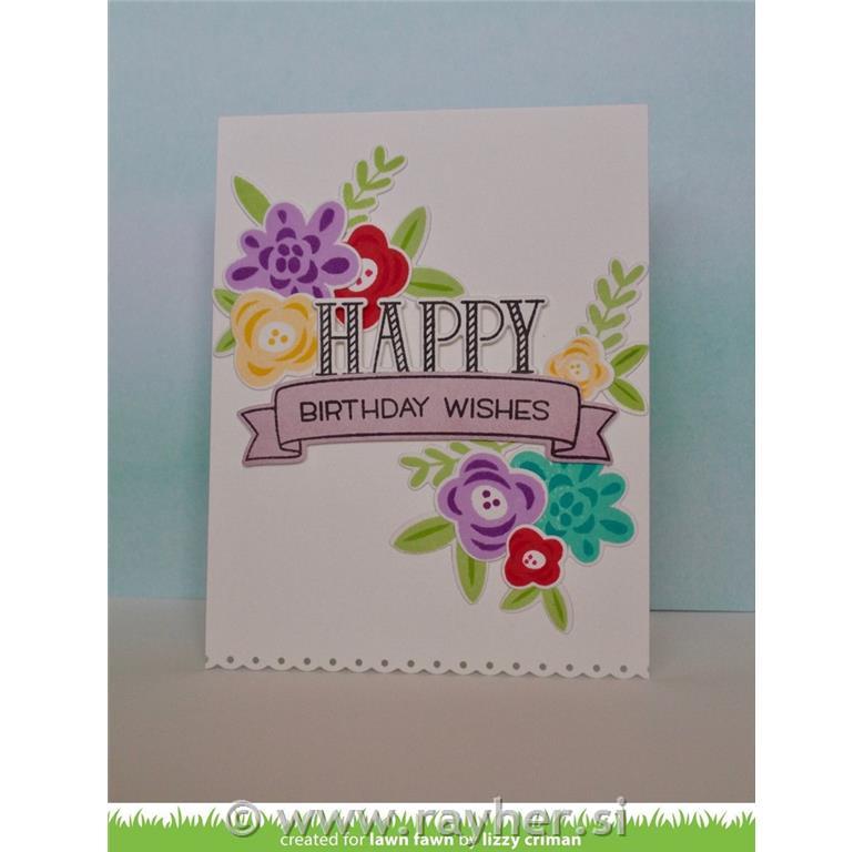 Štampiljke Lawn Fawn, Fab Flowers