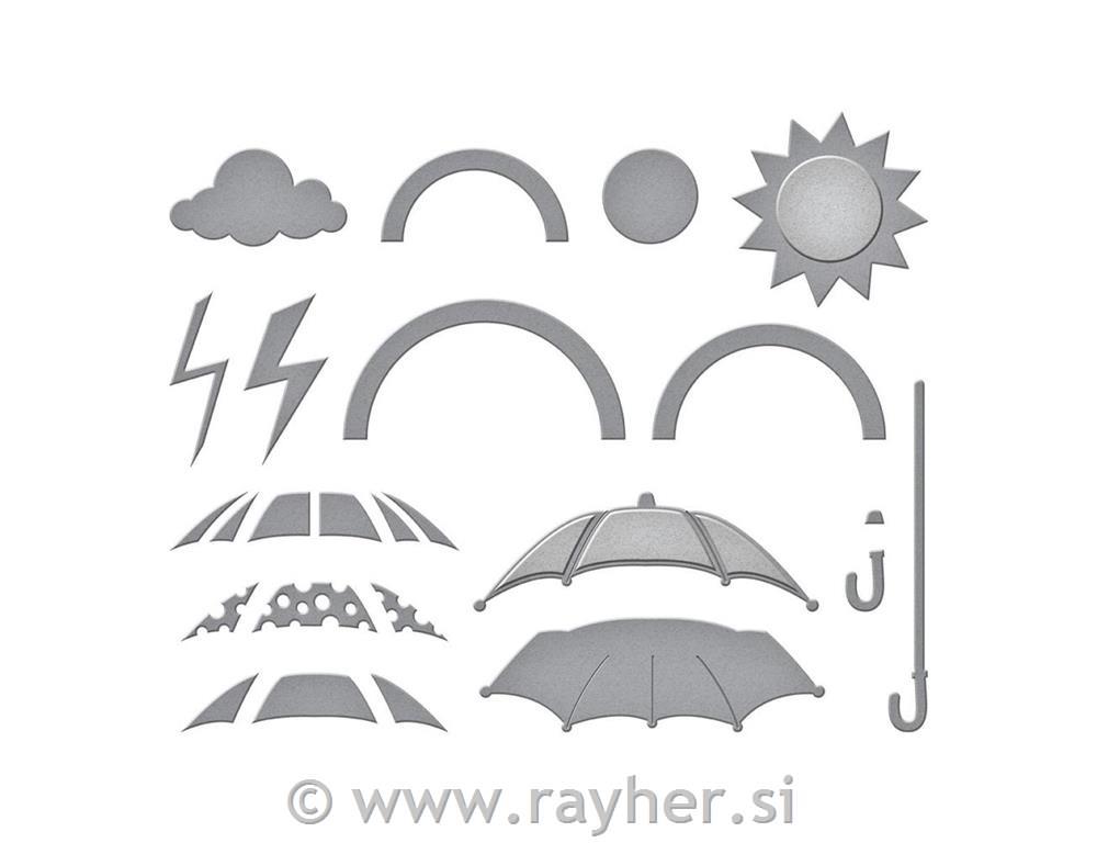 Šablone Spellbinders Rain or Shine, set 18