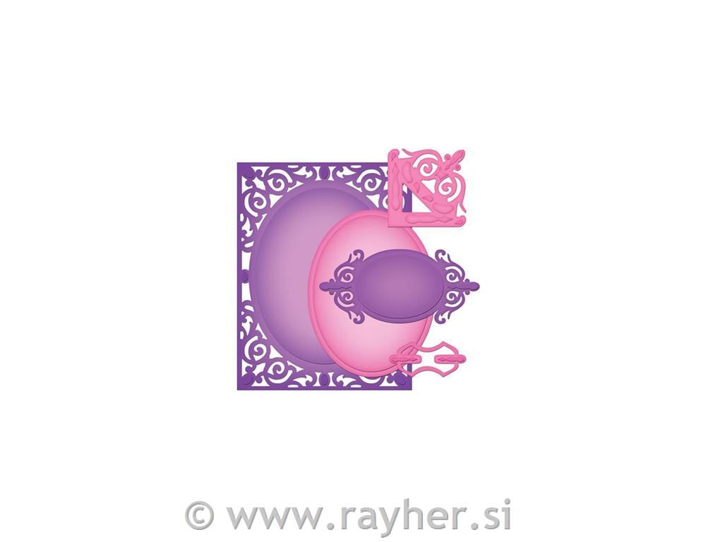 Šablone Spellbinders Nestabilities,Filigran okvirji, kotnik