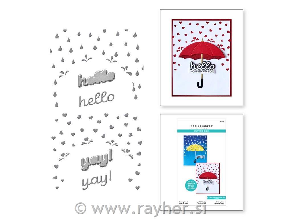 Šablone Spellbinders Raining Hearts, set 7