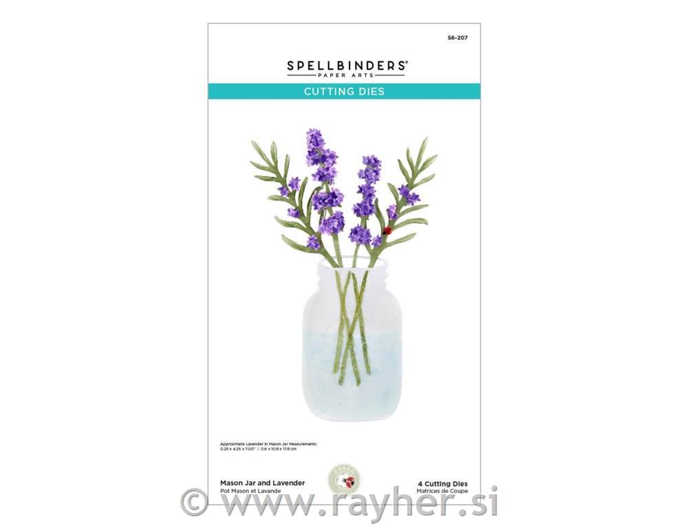 Šablone Spellbinders Mason Jar and Lavender, set 4