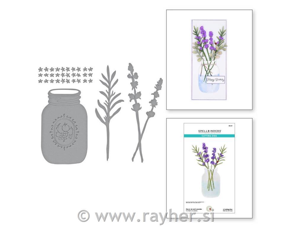Šablone Spellbinders Mason Jar and Lavender, set 4