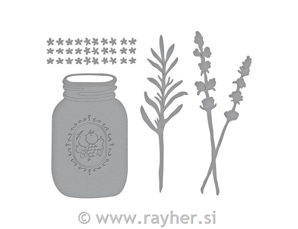 Šablone Spellbinders Mason Jar and Lavender, set 4
