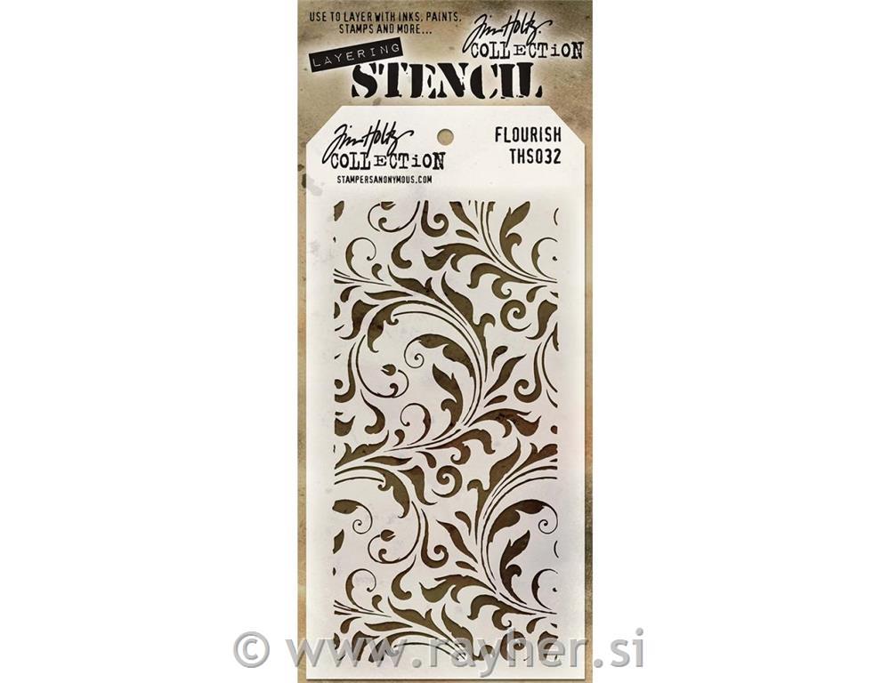 Tim Holtz Layered Stencil, Flourish