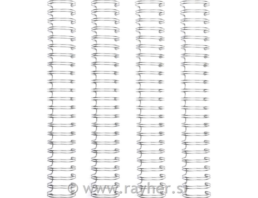 Kovinska spirala za vezavo, srebrna, 5/8", set 4
