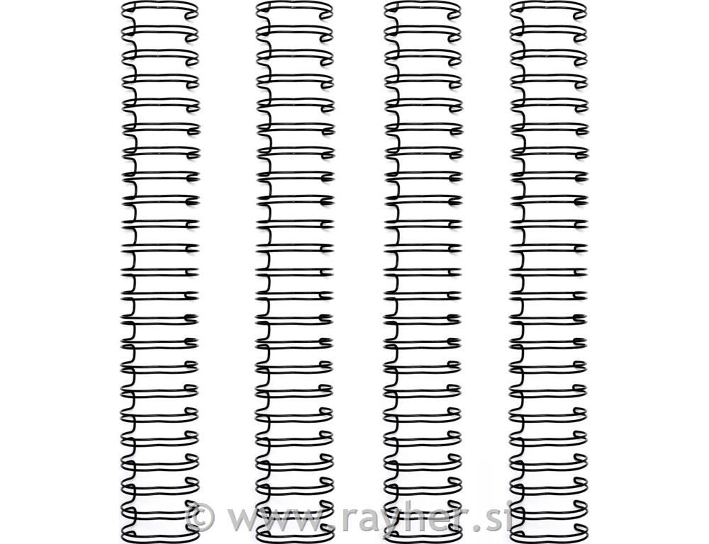 Kovinska spirala za vezavo, črne, 5/8", set 4