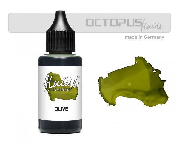 Alchohol Ink Fluids 30 ml, olive, translucent colour