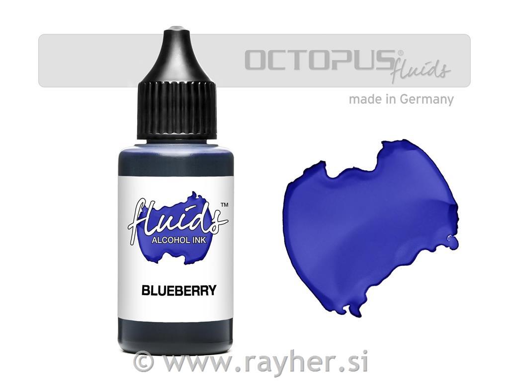Alkoholni tuš Fluids 30 ml, blueberry ,prosojen ton