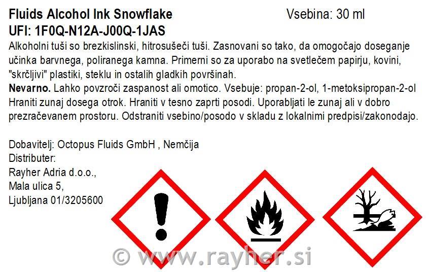 Alkoholni tuš Fluids 30 ml, snowflake ,prekriven ton