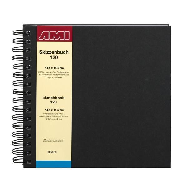 Skicirka spirala trde platnice Ami 14,5x14,5 cm, 120g, 80 listna