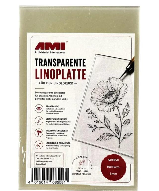Linolej, mehak 10x15 cm, transparent