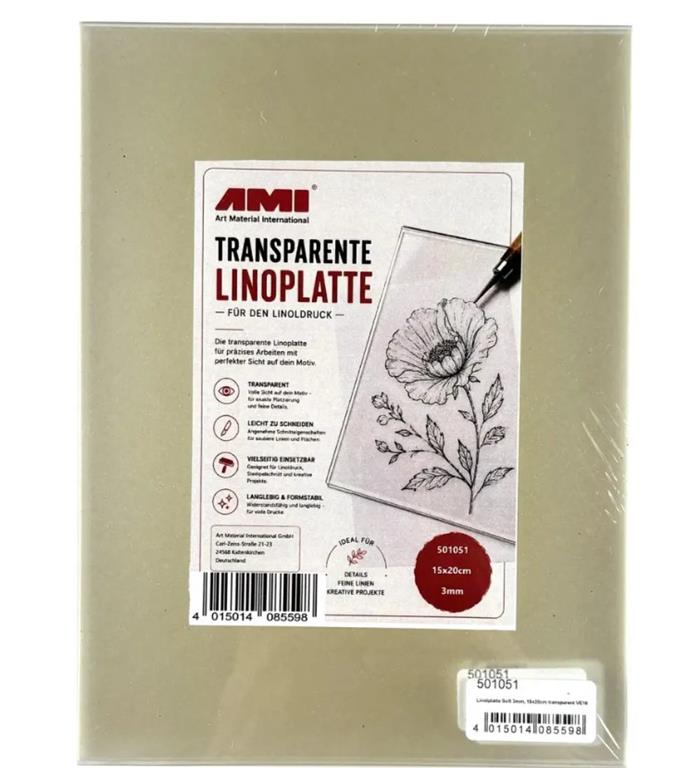 Linolej, mehak 15x20 cm, transparent