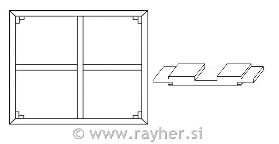 Križna letvica za slepi okvir 80 cm