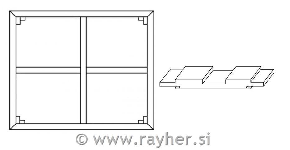 Križna letvica za slepi okvir 90 cm